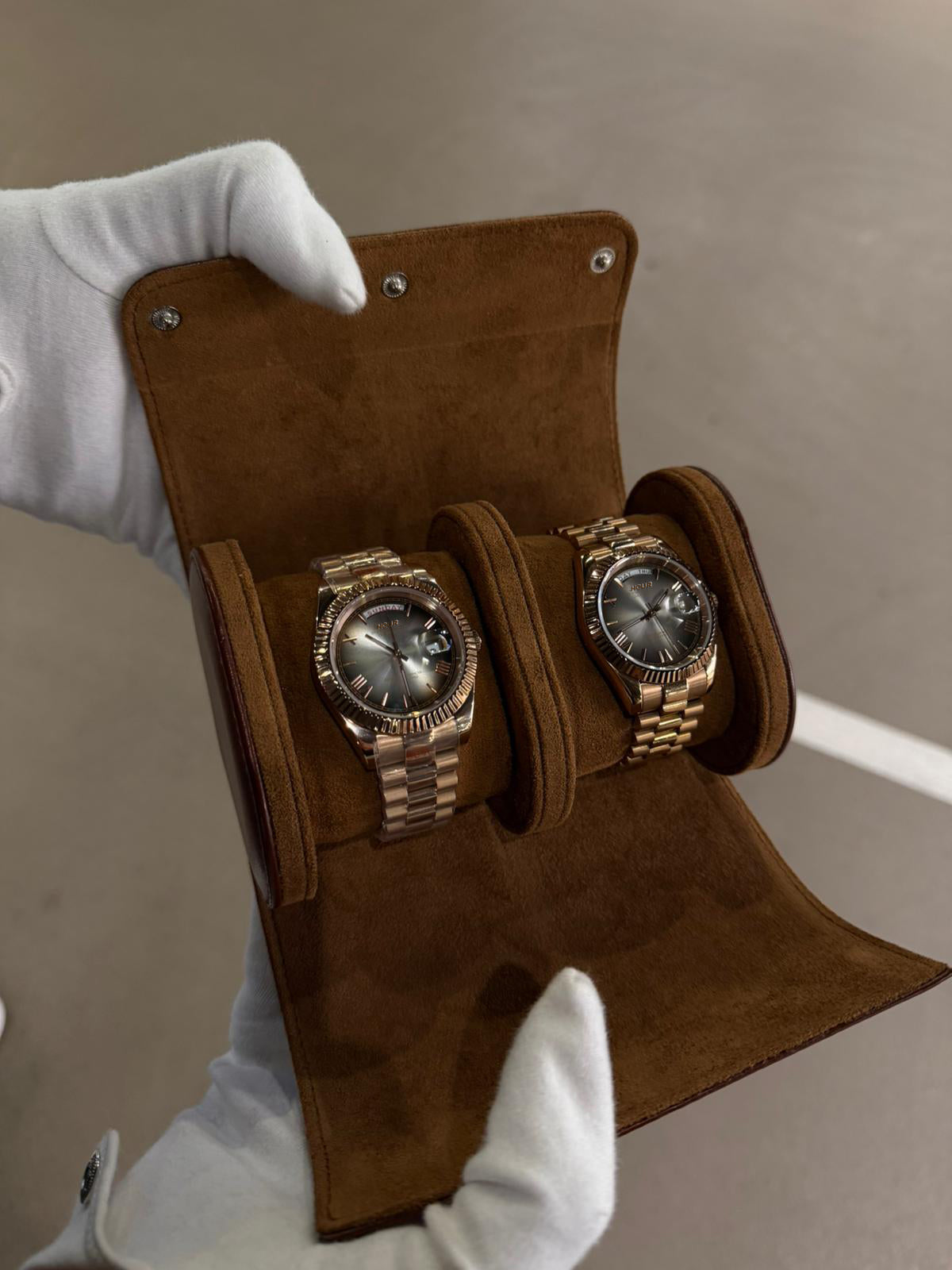 2 Slot Brown Leather Box