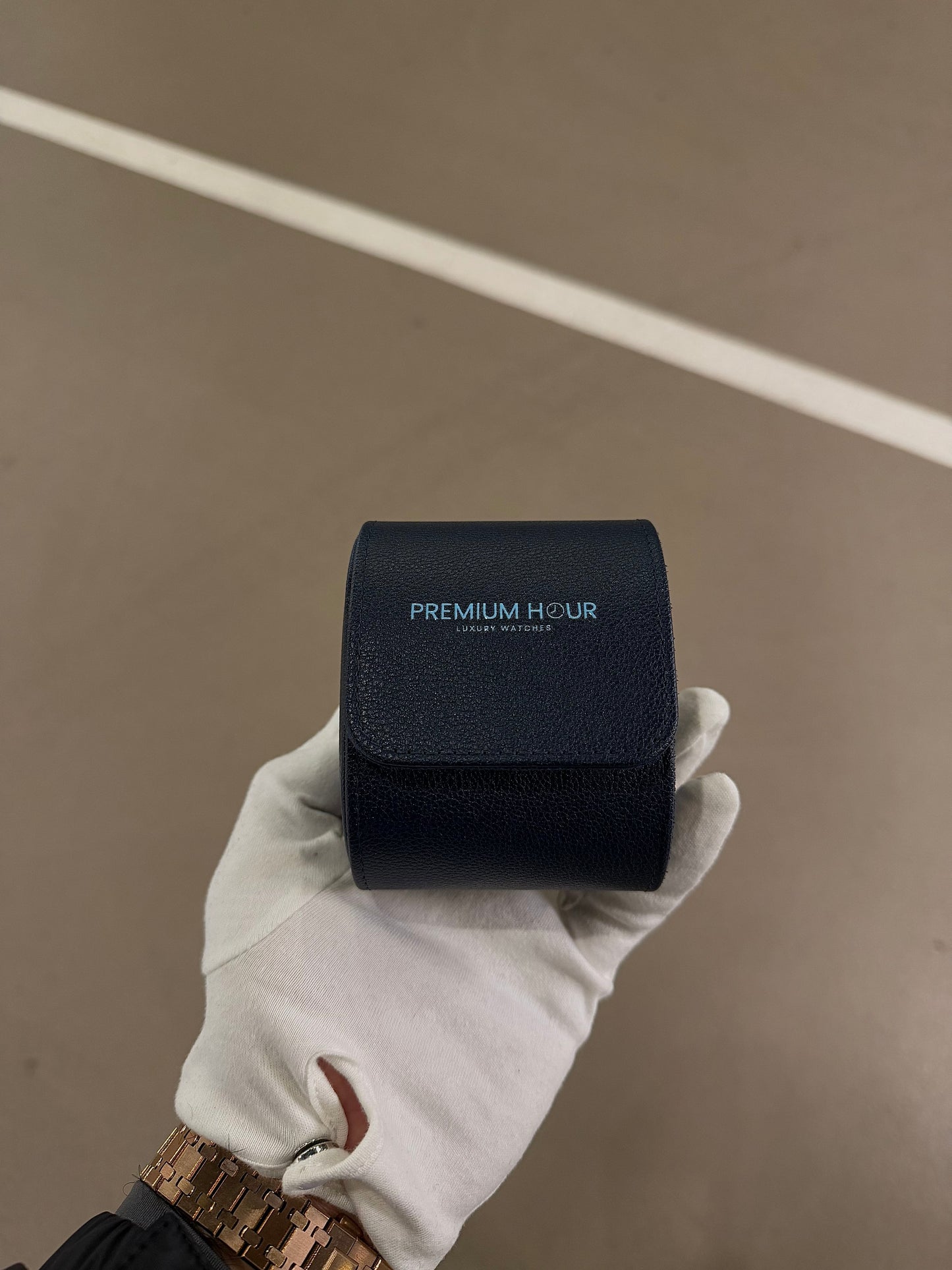 1 Slot Dark Blue Leather Box