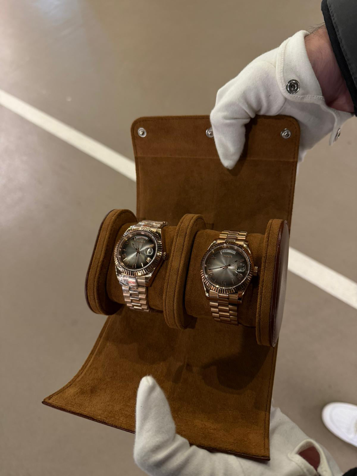 2 Slot Brown Leather Box