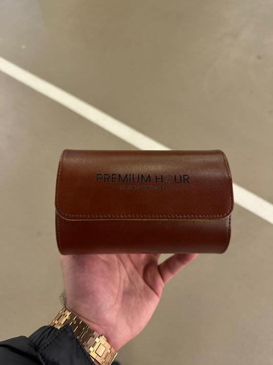 2 Slot Brown Leather Box