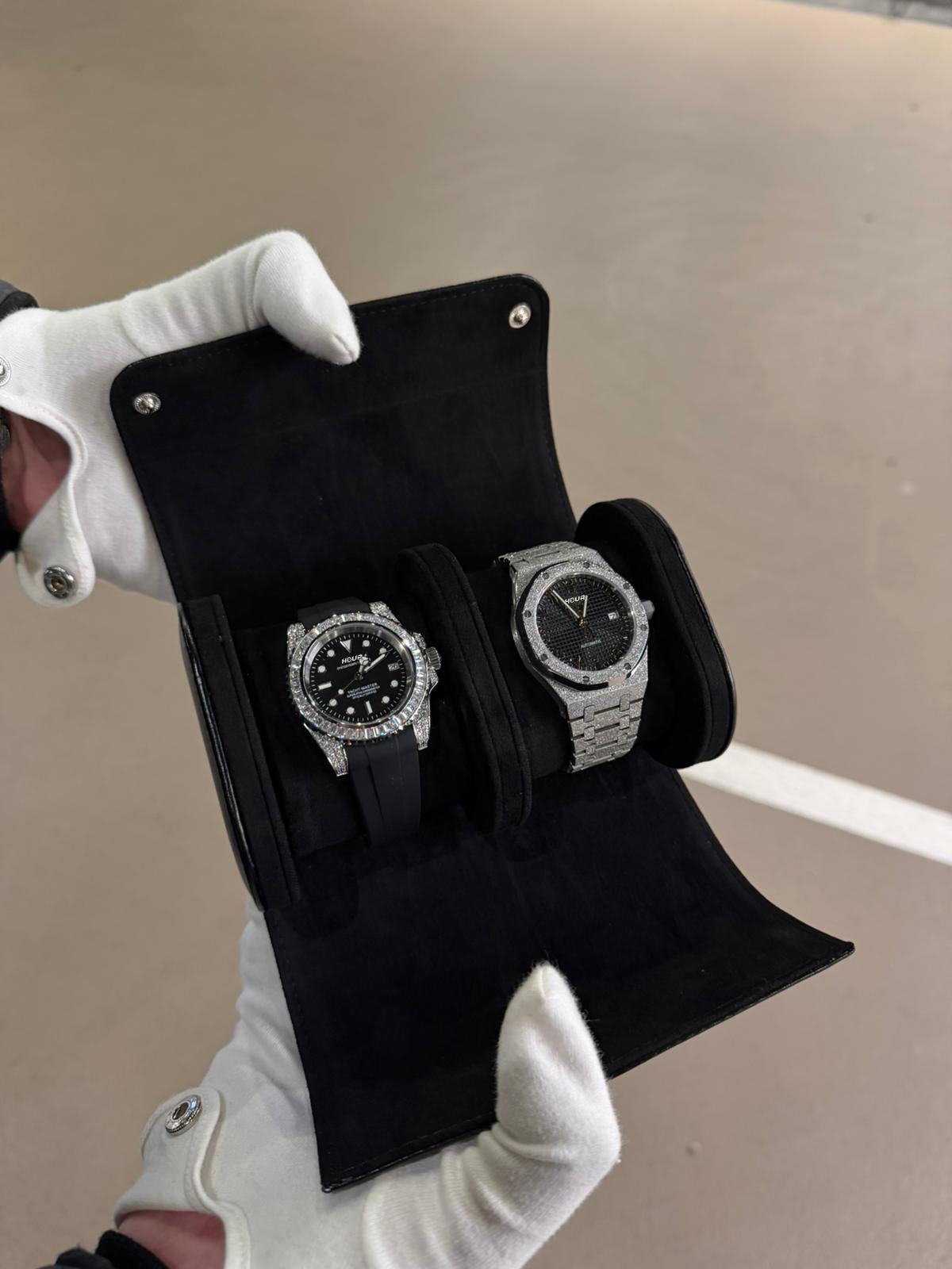 2 Slot Black Leather Box