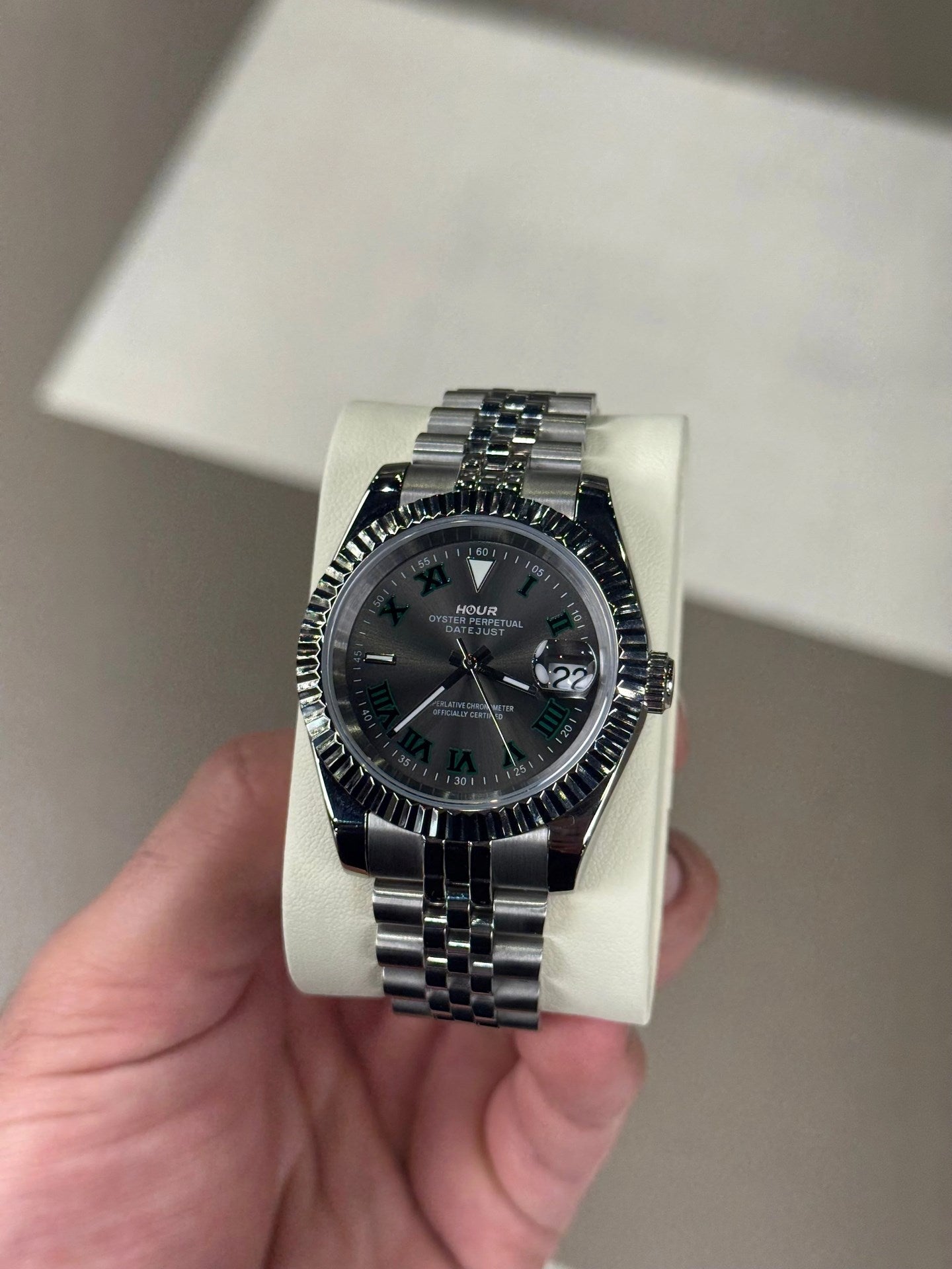 Green Roman Numeral Dial
