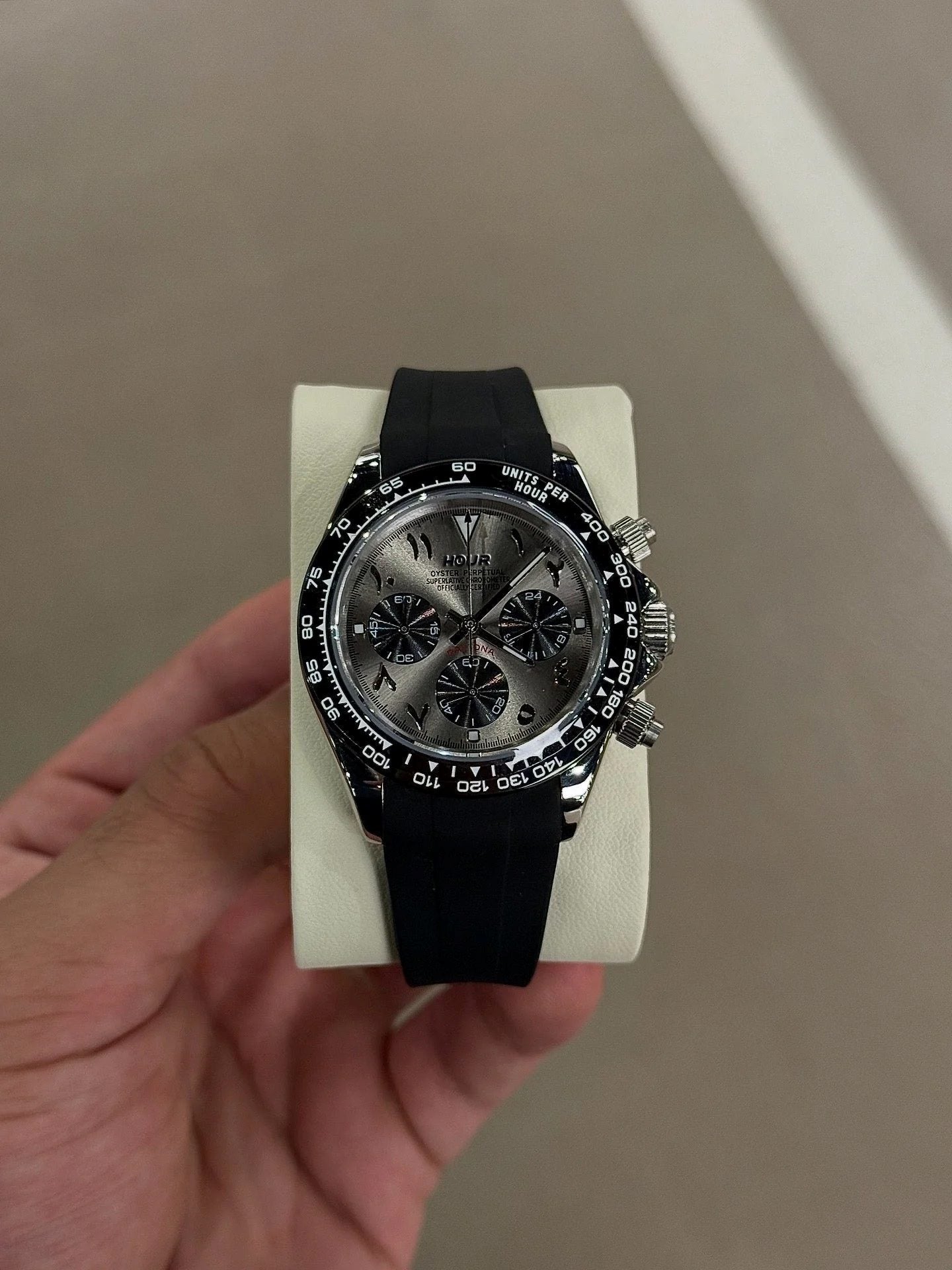 Metallic Grey Arabic Dial