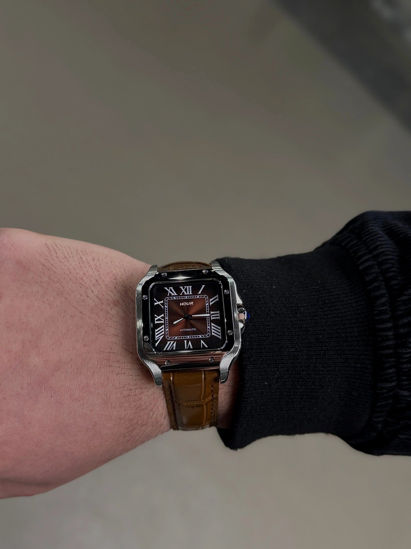 Mocha Royale Roman Leather Strap