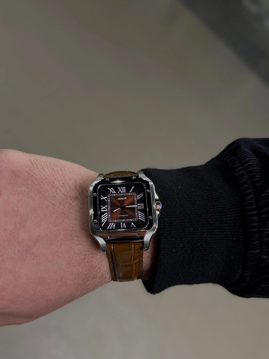 Mocha Royale Roman Leather Strap