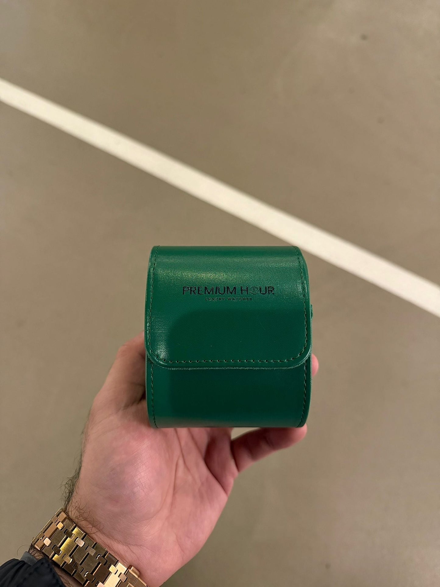 1 Slot Green Leather Box