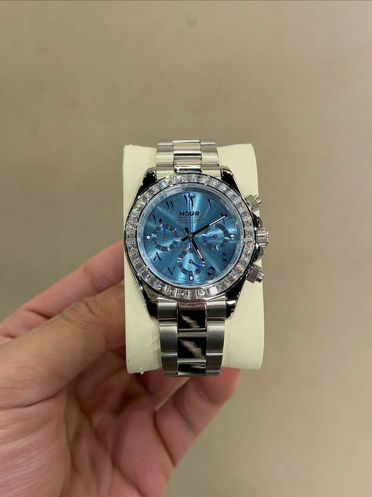 Platinum Arabic Tiffany Blue Dial